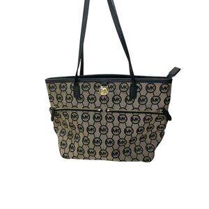 Michael Kors MK Signature Tote Bag With Zipper Pockets & Logo Pattern